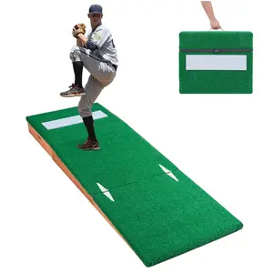 Fathersdaygift Portable Pitching Mound, 85-in Indoor/Outdoor Baseball Softball Practice & Training Equipment with Antifade Turf, Pitching Rubber, Adjustable Base, Portable Mounddealsforyoudays