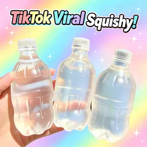 Water Bottle Shape Squishy Stress Reliever Fidget for Anxiety ADHD Relief Soft Transparent TPR for Kids Adults Office Home Study