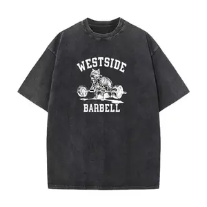 Women's Westside Barbell Pitbull Workout Streetwear T-Shirt, Short-Sleeve, Relaxed Fit, Vintage Washed Breathable Cotton Top,summervibes