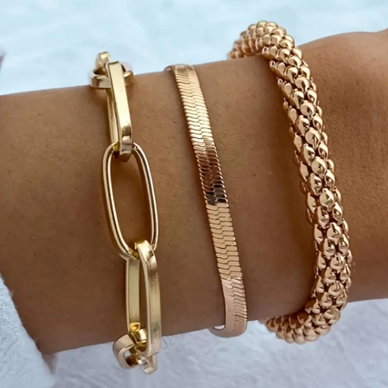 Women's Elegant Chain Design Bracelet, Fashionable Bracelet for Party, Daily Clothing Decor, Trendy All-match & Exquisite Jewelry for Birthday Gift, High Quality Bracelet, Link Bracelets