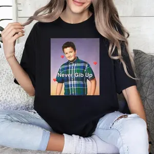 Gibby iCarly T-Shirt Collection - Never Give Up Attitude, Dank Memes, and Gen Z Humor Tshirt Top Womenswear