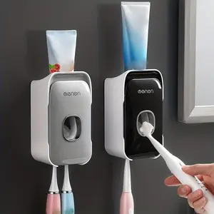 Multifunctional Toothpaste Dispenser Set, Wall-Mounted Home Use Squeezer Kit, No-Drill Bathroom Brush Holder Organizer, Toothbrush Holder, Toothbrush Storage