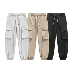 Men’s summer lightweight ice silk cargo jogger pants — loose fit that flatters the figure, 3D cargo pocket design, elastic waistband, versatile for commuting, outdoor activities, casual wear, trendy brand athletic long pants fathersdaygift