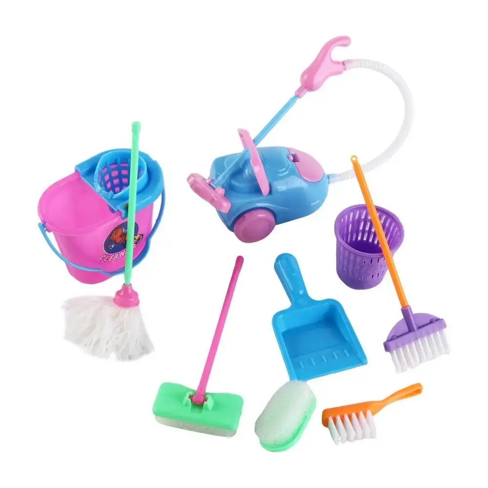Princess Dollhouse Cleaning Set with 9 Mini Accessories, Educational Toy for Christmas & Halloween Gifts, Perfect for Imaginative Play, Cleaning Playset, Housekeeping Playset
