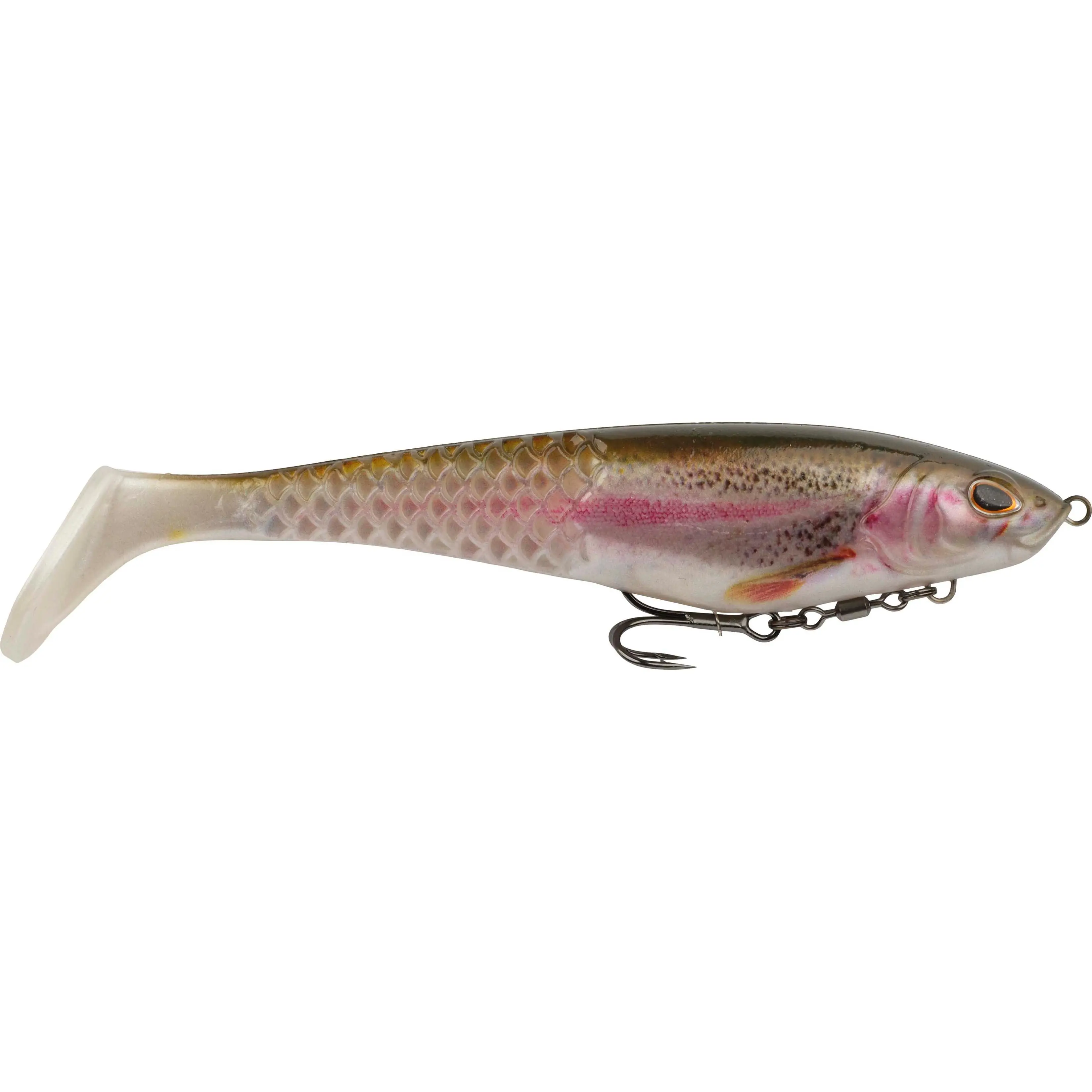 6-Inch Shad Style Swimbait, Durable Large Profile Fishing Lure for Shallow Water, Pre-Rigged with Nail Weight Slots and Treble Hook, Fishing Gear And Equipment, True Run