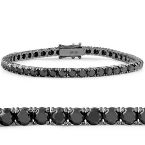 10 1/2 Ct Black Diamond Tennis Bracelet 14k Black Gold 7" 10 1/2 Ct Black Diamond Tennis Bracelet 14k Black Gold 7"