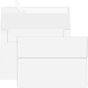 100 Packs 5x7 White Envelopes, A7 Envelopes for Card Invitation Wedding Birthday Party Baby Shower