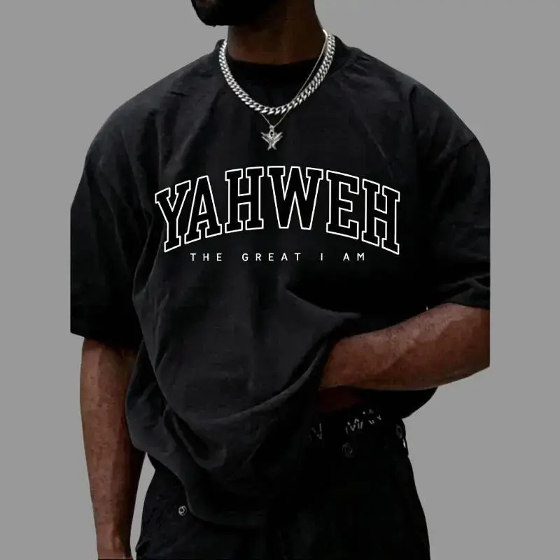 T - shirt Expressing Faith: 'Yahweh - The Great I Am' for a Spiritual Tribute
