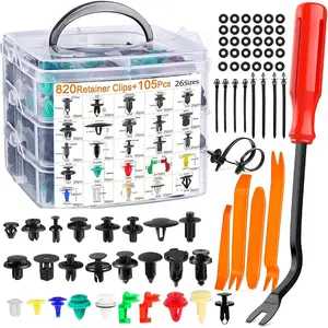 925 PCS Car Trim Clips Set with Removal Tools 26 Sizes Universal Auto Body Rivets Fasteners Retainer Clips for Bumper Door Fender Car Plastic Rivet Kit with Fastener Remover Tool Automotive Vehicle Replacement