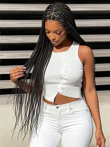 Handmade Braided Wig Headband with Colorful Strips, Breathable Double Layer Lace, Straight Hair, All Seasons, Fashion Choice