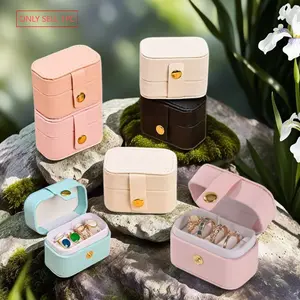 Portable Ring Earring Storage Box, Multi-Compartment Organizer for Jewelry, Home and Travel Desktop Storage, Safe Lock Design, Perfect Gift, Lockable Jewelry Storage