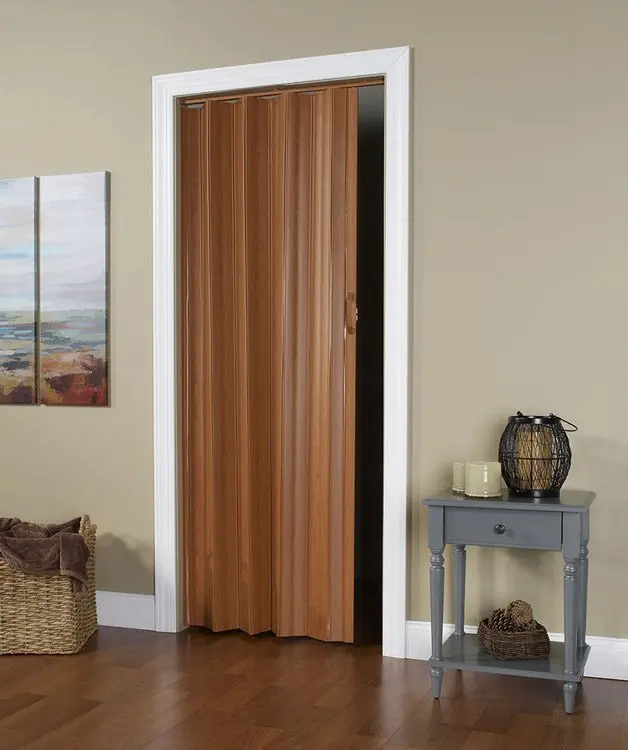 212 MAIN Value 48x96 in. Foldable Fruitwood Finish Vinyl Folding Door with Flexible Hinges and Vinyl Panels, 48 X 96 In.