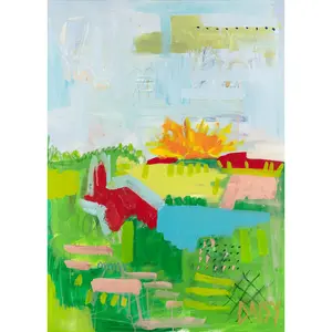 Megan Daisy Milner "Lake Day" Fine Art Print Abstract Art 30x40 Mixed Media on Canvas Archival-Quality Paper Open & Artist Signed Editions 20x27