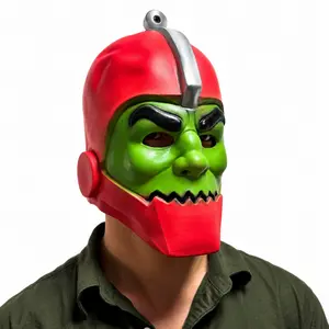 Cyberpunk Mutant Mask, Retro Sci-Fi Villain Latex Mask for Adults, Party Face Masks, Scary Spooky Mutant Cyborg Head Cover, Halloween & Cosplay Costume Prop