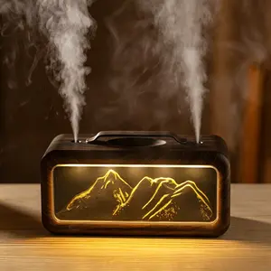 300 ml ultrasonic essential oil Snow Mountain aroma diffuser, 7-color LED lights, timer, automatic shut-off, suitable for large rooms, home, office, yoga studios, spas, and bedrooms; aroma humidifier, Snow Mountain diffuser.