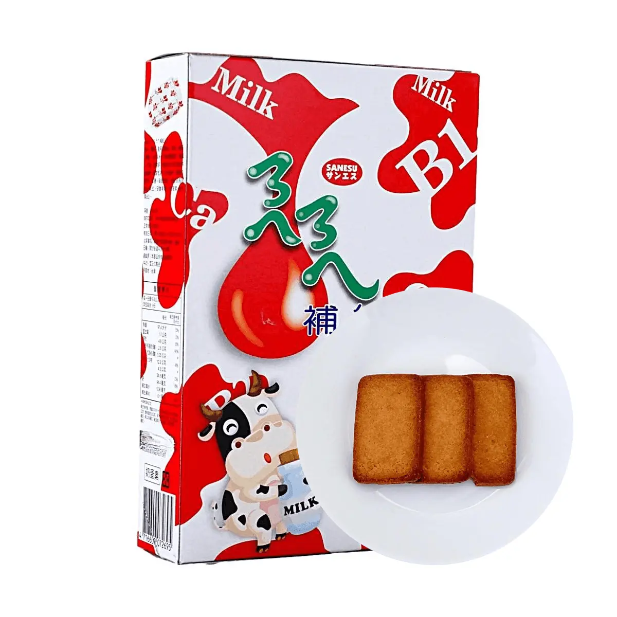 JUSHUIXUAN Taiwan Milk Cookies 174g - Rich Creamy Flavor, High Calcium & Vitamin B1 Fortified Snack