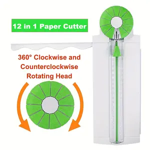 12-in-1 Decorative Paper Trimmer—perfect for both crafting and office use. Featuring an extra-large 18-inch size, it accommodates A3 paper and is highly practical. Available in your choice of Green or Pink.