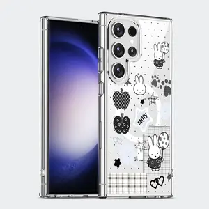 Cute Bunny Pattern Clear Wireless Charging Military-Grade Protection Shockproof Slim Magnetic Phone Case for Samsung Galaxy S26 S25 S24 Ultra S23 S22 S21 S20 Plus Edge FE A14 A15 A16 A35 A36 A54 A56 A57 A55 Note20 Note10 Note9 A17 A37 A26 A25 A24 A23 A06