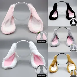 Cute Bunny Ears Headband Plush Rabbit Hair Hoop Headwear Cosplay Costume Hair Accessories For Adults Party