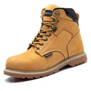 Men's Work Boot - Orange (TOS537) Durable Goodyear Welt Anti-smash Steel Toe Cap Anti-Puncture Wear-resistant Anti-slip Rubber Sole (TOS-536)