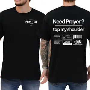 Need Prayer? Tap My Shoulder T-Shirt – Faith-Based Christian Tee, Encouraging Jesus Apparel for Men & Women