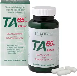 T.A. Sciences TA-65 Telomere Activation Health Vitamin Dietary Supplement - 2.5x Potency, 250-Count Capsules (1-Pack)