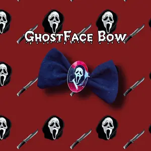 Ghost Face Hair Bow