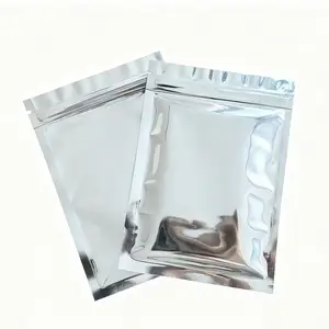 200 Pack Aluminum foil bag, aluminum-coated flat-bottom self-sealing bag, tea and food packaging bag, metal-sealed bag