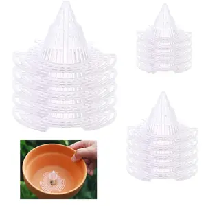 10 Pack Cone Flower Pot Hole Mesh Pad, Upgraded Planter Bottom Grid Mat Mesh Hole Screens Grid Gasket Drain Mat Cover Drainage Screen for Plants Bonsai Gardening Breathable Hydrophobic Anti-Rot Root Prevent Soil LeakageS*5+M*5+L*5