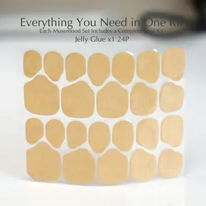 Jelly Glue x1 - Handmade 3D Gel Press-On Nails | Reusable, Long-Lasting, Salon-Perfect Finish，3D Gel Nails Acrylic Press on Nails
