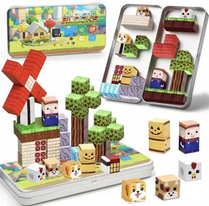 35pcs 3D Magnetic Building Blocks Set, Farm Theme Interactive Learning Toy, Holiday Birthday Gift for Boys and Girls, Durable Structure, Magnetic Cube