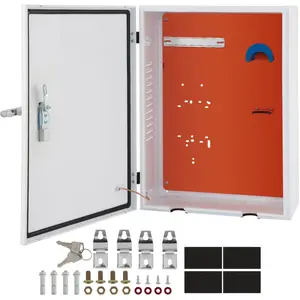 【Summervibes】VEVOR Tesla Charger Station Box, 28\'\' x 20\'\' x 10\'\', Outdoor Cable Box Charging Box Cable Organizer, IP32 Waterproof Dustproof Cool Roll Steel Electrical Enclosure Box, for Tesla Wall Connector