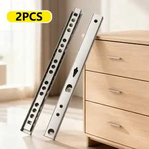 2 Piece Metal Dual Direction Drawer Slides, Multiple Sizes Available, Suitable for Cabinet Drawers Installation, Furniture DIY, Drawer Guides