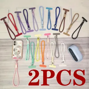 2-Pack Adjustable Colorful Wrist Straps, Phone Lanyards, Phone Charms, Suitable for GoPro, Camera, Keys, Keychains, Phone, Wallet, IName Badge (Mixed Bright Colors)