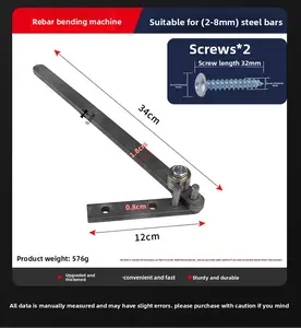 Manual Rebar & Steel Wire Bender, High-Leverage Bending Tool  1-8mm Rods, Heavy Duty Bench-Mount Metal Shaper  Fencing, Construction & DIY Crafts doorknob door latch knobs ground flag pole Satin Nickel Brushed Interior Hinges closer for small spaces