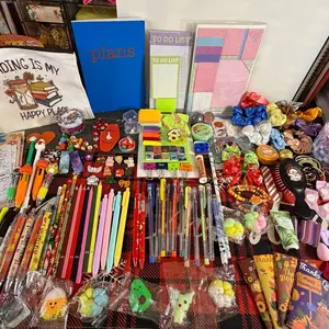 Melsie's  XL Jumbo Bookish Charms Beads Dual End Glitter Markers Gel Pens Office Stationary Supplies Junk Journal Stationery Stickers Bath Beauty Shower Self Care Relaxation Spa Gift Set Coloring Books Bundle