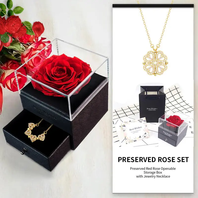 Necklace gift box Faux flowers Necklace gift box Faux flowers