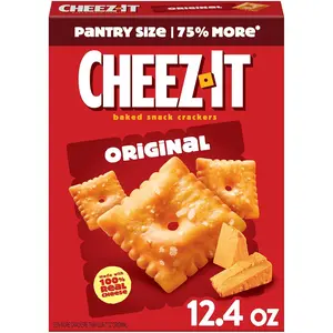 Cheese Crackers, Baked Snack Crackers, Lunch Snacks, Original, 12.4oz Box (1 Box)