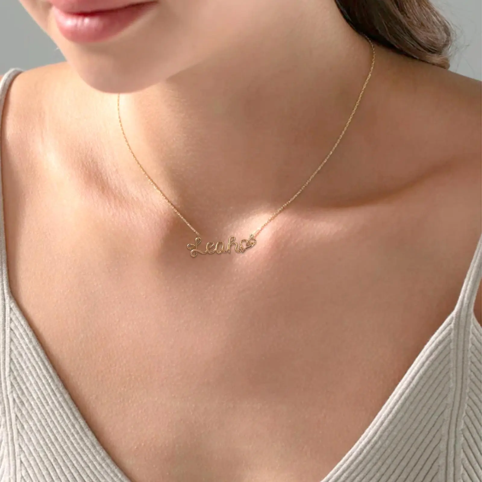 [OBL] Handmade Custom Name Necklace Jewelry Birthday Christmas Gifts for Women Teen Girls