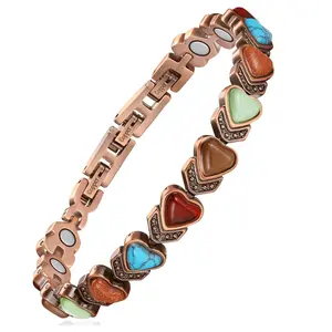 Vintage Turquoise Magnetic Bracelet for Women, Retro Fashion Bangle with 3800 Gauss Magnet, Elegant Jewelry Ornament, Perfect Birthday Valentine's Day Gift for Daily Party Wear