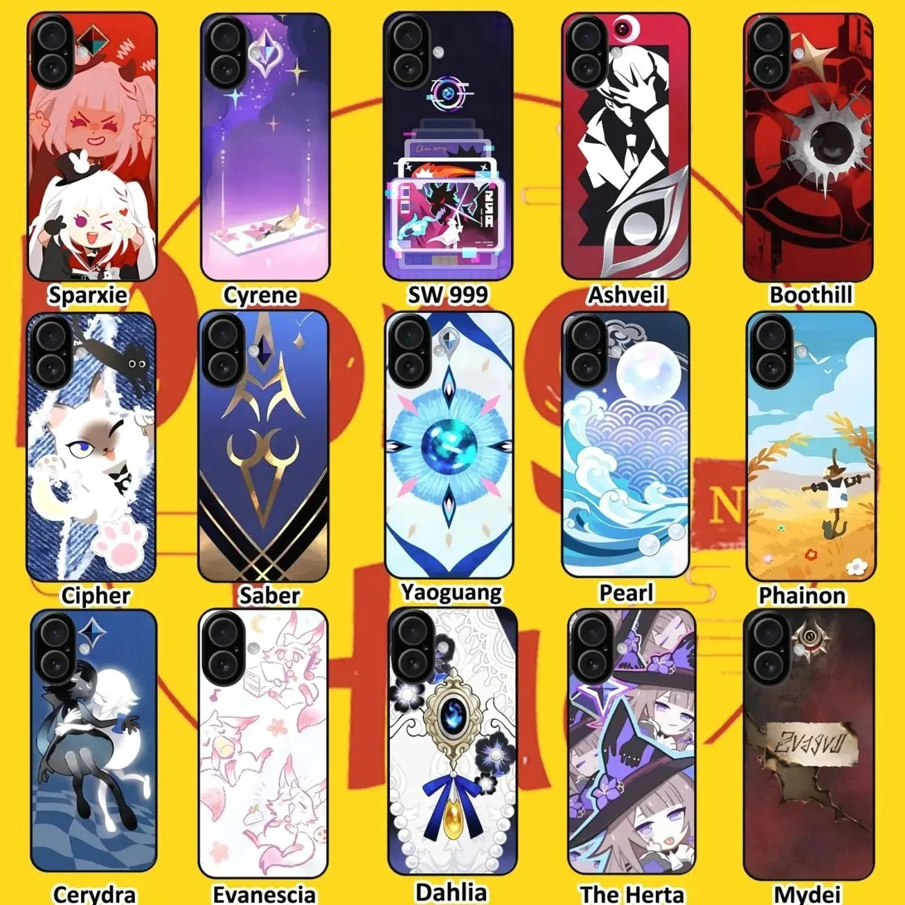 Honkai Star Rail Mobile Tough Phone Case, Pearl, Cyrene, Evanescia, Phainon, Cipher, Castorice, The Herta Case Cover for iPhone & Samsung