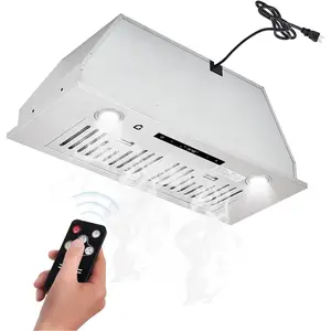 30 Inch Built-In Range Hood Insert, 450 CFM Kitchen Stove Vent Hood with Gesture Sensing, Remote Control, 3-Speed Settings, Ducted/Ductless Stainless Steel Exhaust Fan