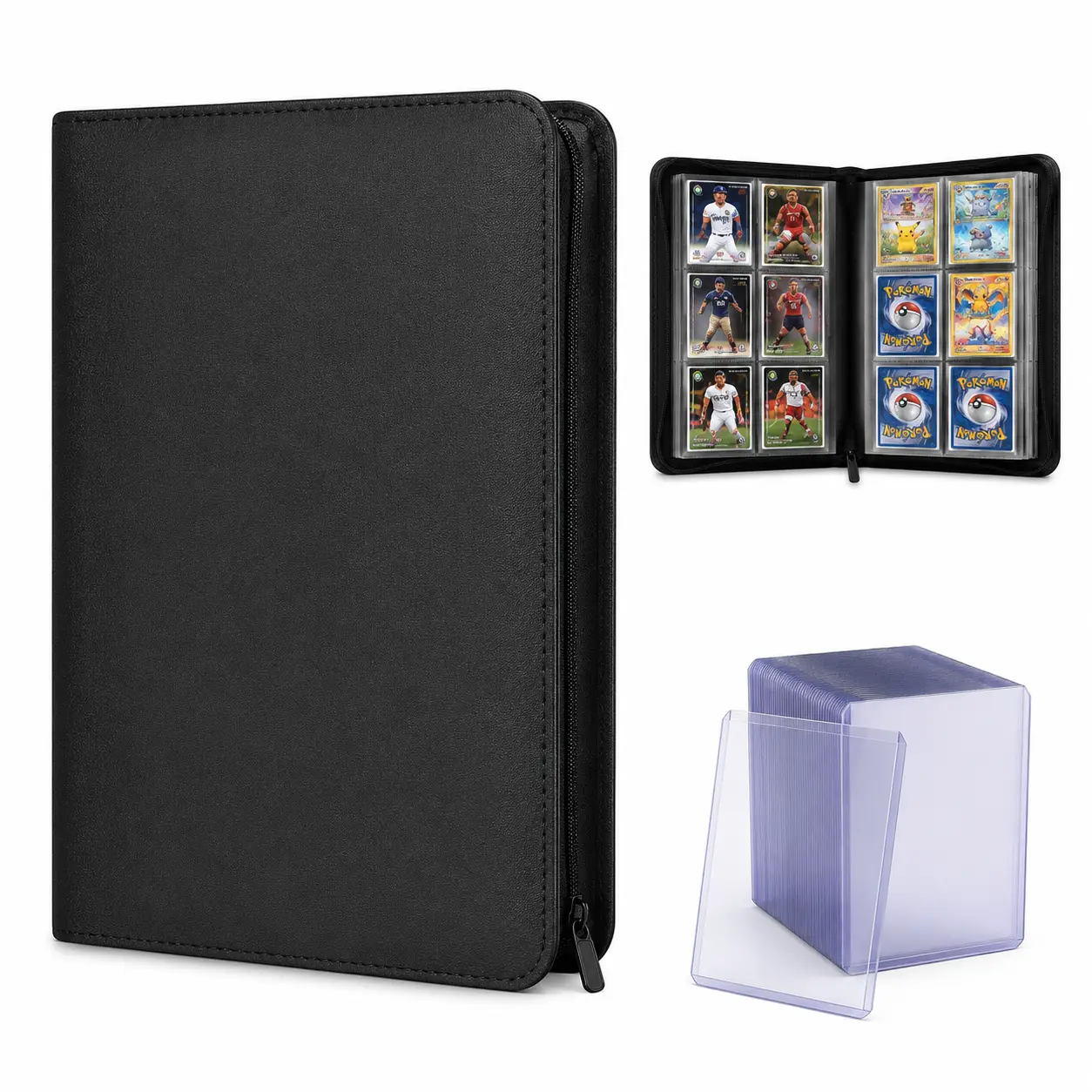 Trading card binder 9 pocket | holds 324 toploaders | waterproof card album for pokémon, sports cards, MTG, one piece, yugioh & TCG collectors