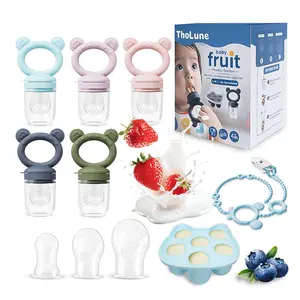 ThoLune Baby Food Fruit Feeder & Breastmilk Popsicle Mold Set,Teething Fun,Silicone Fruit Teether,Infant Self Feeding, Fruit Feede,Milk, Fruit,4 Month+ Essentials Pacifier,TikTokShopBlackFriday