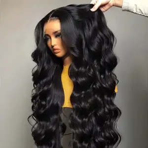 Body Wave 13X6 Transparent Lace Front Human Hair Wigs 180 Density 30 38 Inch 13X4 Hd Lace Frontal Body Wave Wig Pre Plucked Natural Hairline SummerVibes