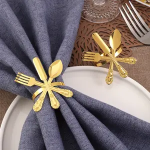 6pcs 2.56 Inch Metal Napkin Rings, Farmhouse Rustic Style Decorative Tableware Accessories, Perfect for Birthday Wedding Thanksgiving Easter