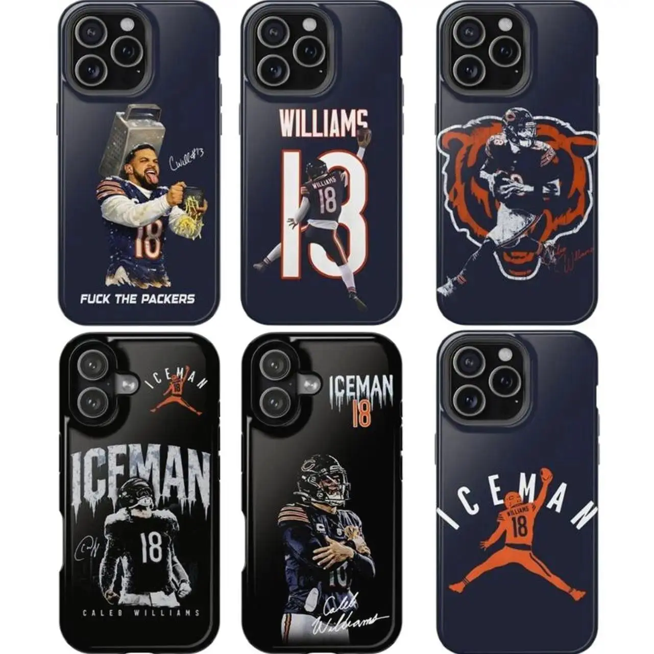 Chicago Jumpman Caleb "Iceman" Williams Phone Case  | Football Phone Case | Sports Fan Gift | Suitable for iPhone 17-11 Pro Max/Plus and  Samsung Galaxy S23-25