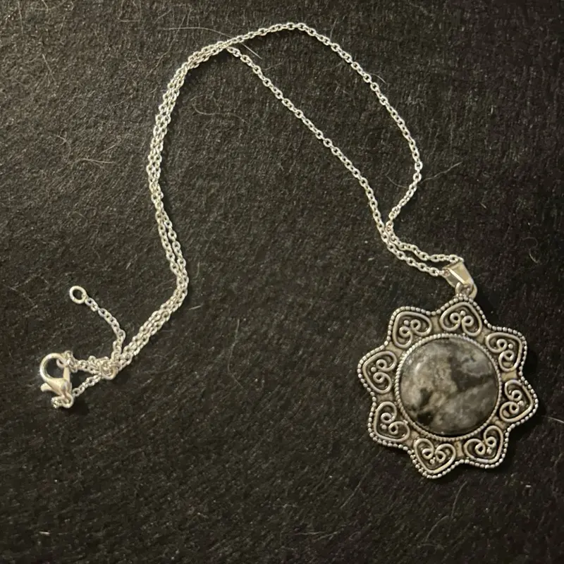 Black Moonstone Sun Necklace, Dainty Boho Jewelry for Women, Handcrafted Gemstone Pendant Necklace for Daily Wear