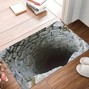 1 Piece of Visual Illusion Endless Abyss Stone Pattern Print Design Door Mat Print Soft Kitchen Floor Mat Floor Mat Living Room Laundry Room Decoration Carpet The Best Choice