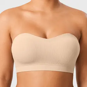 Sculpt Touch Women’s Strapless Bandeau Bra Wireless Seamless Tube Top Non Slip Padded Bralette with Removable Adjustable Straps